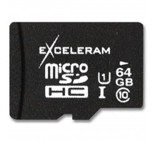 Карта памяти eXceleram 64Gb microSDXC class 10 UHS1 (MSD6410)