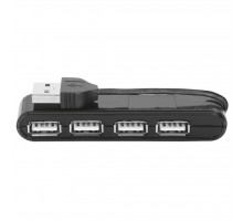 Концентратор Trust Vecco 4 Port USB 2.0 Mini Hub - black (14591_TRUST)