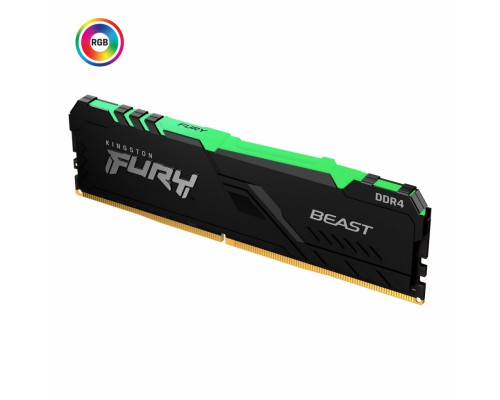 Модуль пам'яті для комп'ютера DDR4 8GB 3200 MHz Fury Beast RGB Kingston Fury (ex.HyperX) (KF432C16BBA/8)