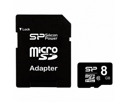 Карта памяти Silicon Power 8GB microSD class 10 (SP008GBSTH010V10SP)