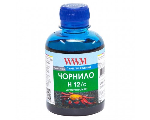 Чорнило WWM HP №10/ 11/12/13/14/82 (Cyan) (H12/C)