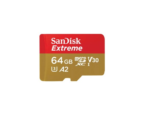 Карта пам'яті SanDisk 64GB microSD class 10 UHS-I U3 V30 Extreme (SDSQXAH-064G-GN6MN)