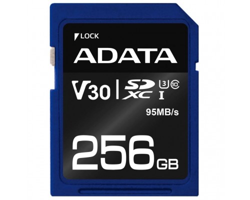 Карта памяти ADATA 256GB SDXC class 10 UHS-I U3 V30 (ASDX256GUI3V30S-R)