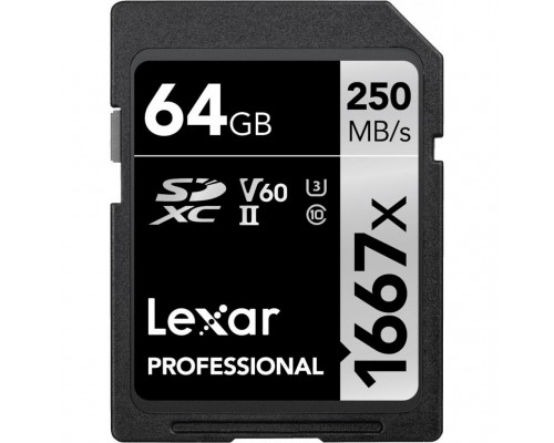 Карта памяти Lexar 64GB SDHC class 10 UHS-II 1667x (LSD64GCB1667)