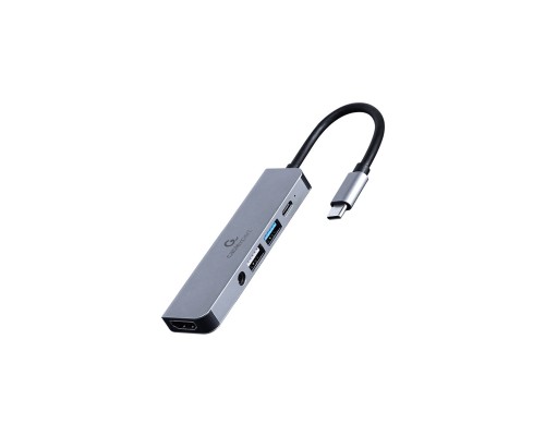 Концентратор Cablexpert USB-C 5-in-1 (hub/HDMI/PD/audio 3.5mm) (A-CM-COMBO5-02)