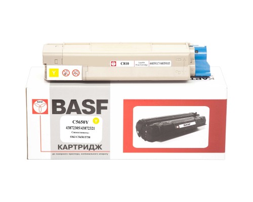 Тонер-картридж BASF OKI C5650/5750 Yellow 43872305/43872321 (KT-C5650Y)