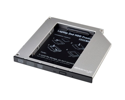Фрейм-перехідник Grand-X HDD 2.5'' to notebook 9.5 mm ODD SATA3 (HDC-26)