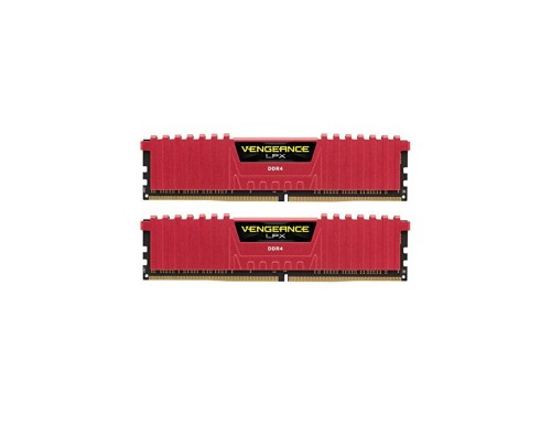 Модуль пам'яті для комп'ютера DDR4 32GB (2x16GB) 3200 MHz Vengeance LPX Red CORSAIR (CMK32GX4M2B3200C16R)