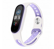 Ремінець до фітнес браслета BeCover Sport Style для Xiaomi Mi Smart Band 5 White-Purple (705175)