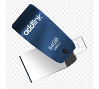 USB флеш накопичувач AddLink 64GB T55 Blue USB 3.1/Micro USB (ad64GBT55B3)