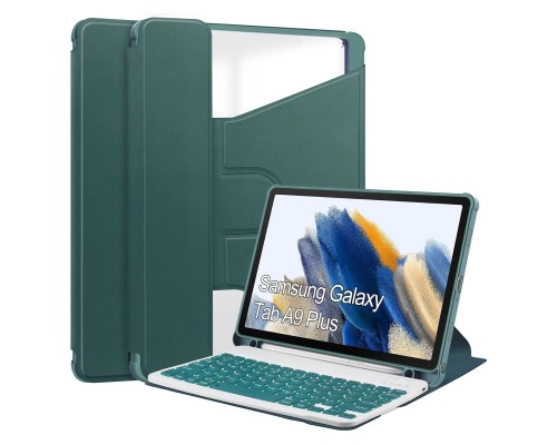 Чохол до планшета BeCover Keyboard 360° Rotatable Samsung Tab A9 Plus SM-X210/SM-X215/SM-X216 11.0" Dark Green (710331)