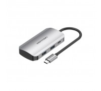 Концентратор Vention USB3.1 Type-C -> USB 3.0x4/PD 100W Hub 5-in-1 (TNBHB)