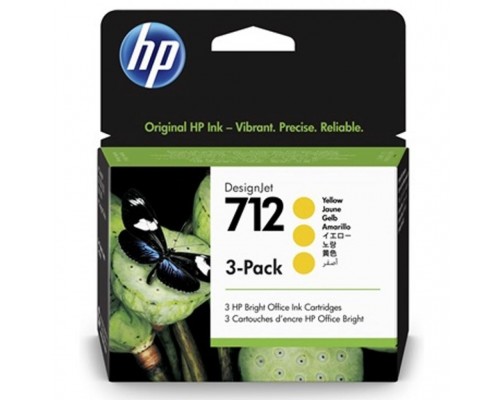 Картридж HP DJ No.712 DesignJet Т230/Т630 Yellow 3-Pack 29-ml (3ED79A)