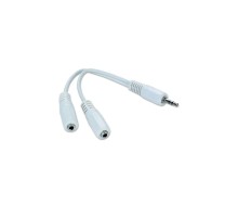 Кабель мультимедійний Jack 3.5mm папа/2xJack 3.5mm мама 0.1m Cablexpert (CCA-415W)