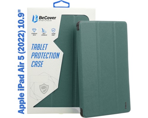 Чохол до планшета BeCover TPU Edge mount Apple Pencil Apple iPad Air 5 (2022) 10.9" Dark Green (708769)