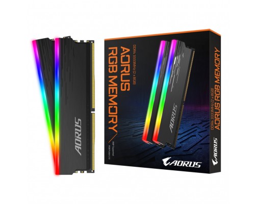 Модуль пам'яті для комп'ютера DDR4 16GB (2x8GB) 3333 MHz AORUS RGB Fusion 2.0 Memory boost GIGABYTE (GP-ARS16G33)