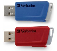 USB флеш накопитель Verbatim 2x32GB Store 'n' Click Red/Blue USB 3.2 (49308)