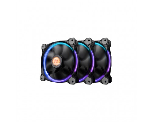 Кулер до корпусу ThermalTake Riing 12 LED RGB 256 Colors Fan (комплект из 3-х) (CL-F042-PL12SW-B)