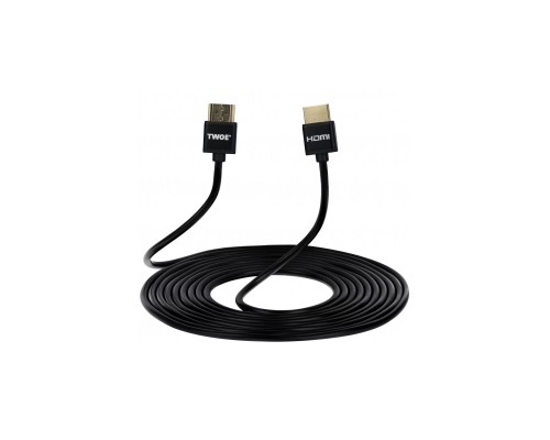 Кабель мультимедійний HDMI to HDMI 3.0m 2.0 Slim black 2E (2EW-1119-3m)