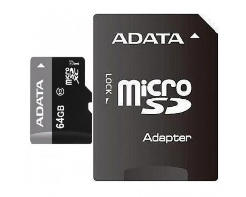 Карта памяти ADATA 64GB microSD class 10 UHS-I (AUSDX64GUICL10-RA1)