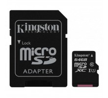 Карта пам'яті Kingston 64GB microSDXC class 10 UHS-I Canvas Select (SDCS/64GB)