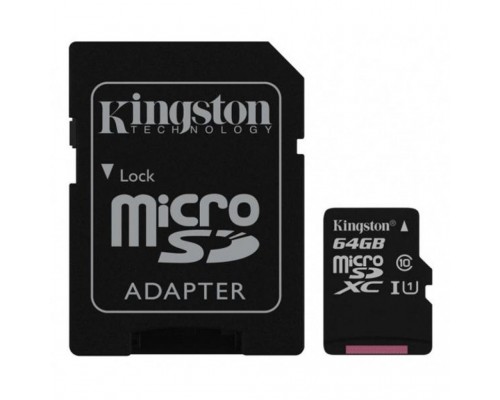 Карта пам'яті Kingston 64GB microSDXC class 10 UHS-I Canvas Select (SDCS/64GB)