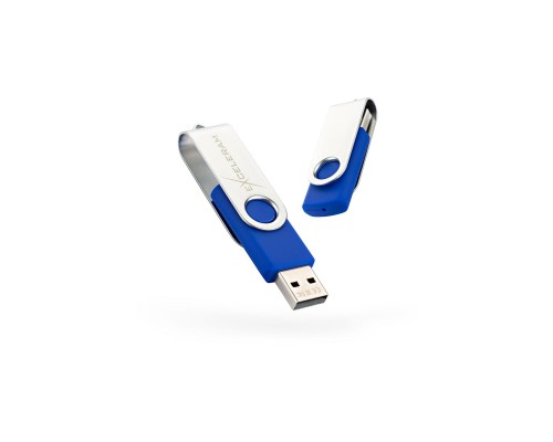 USB флеш накопичувач eXceleram 32GB P1 Series Silver/Blue USB 2.0 (EXP1U2SIBL32)