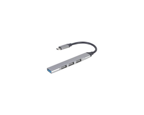 Концентратор Gembird USB-C 4 ports (1xUSB3.1+3xUSB2.0) metal silver (UHB-CM-U3P1U2P3-02)