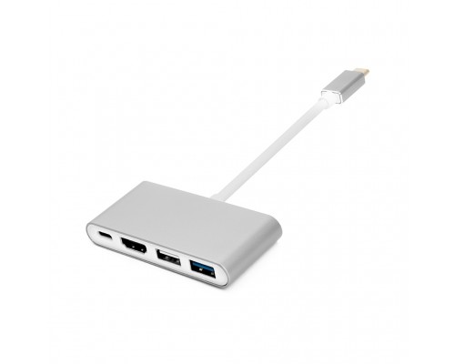 Перехідник Type-C (M) to 4*USB 2.0/3.0, HDMI, Type-C (F) PowerPlant (CA911707)