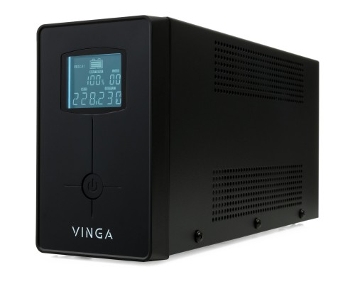 Пристрій безперебійного живлення Vinga LCD 600VA metal case with USB (VPC-600MU)