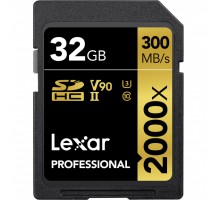 Карта памяти Lexar 32GB SDHC class 10 UHS-II V90 U3 2000x (LSD2000032G-BNNNG)