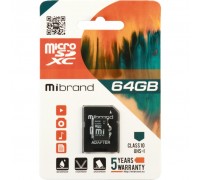 Карта памяти Mibrand 64GB microSDXC class 10 UHS-I (MICDXU1/64GB-A)