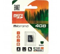 Карта памяти Mibrand 4GB microSDHC class 4 (MICDC4/4GB)