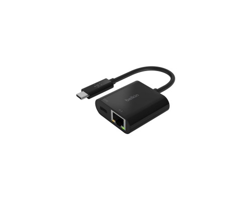 Перехідник USB-C - Ethernet 60W PD, black Belkin (INC001BTBK)