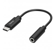 Кабель мультимедійний USB-C to 3.5 mm Jack Stereo Black Hama (00205282)