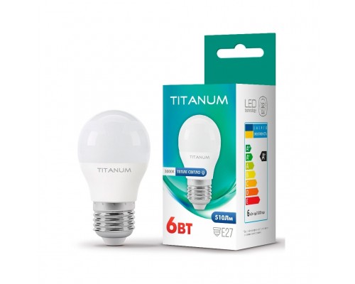 Лампочка TITANUM G45 6W E27 3000K (TLG4506273)