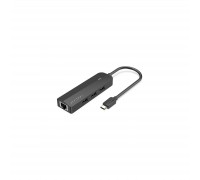 Концентратор Vention USB 3.1 Type-C to 3xUSB 2.0+MicroUSB+RJ45 100M Ethernet black (TGOBB)