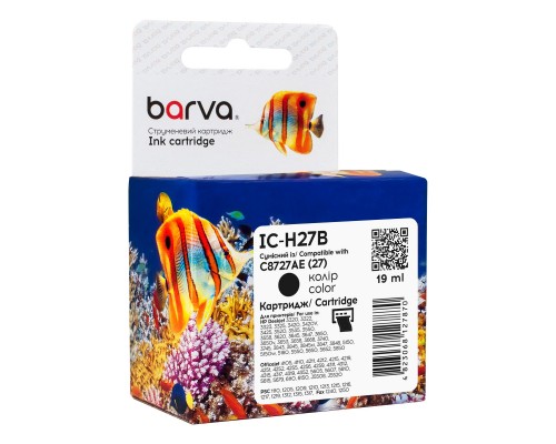 Картридж Barva HP 27 black/C8727AE, 19 мл (IC-H27B)