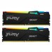 Модуль пам'яті для комп'ютера DDR5 16GB (2x8GB) 5200 MHz FURY Beast RGB Kingston Fury (ex.HyperX) (KF552C40BBAK2-16)