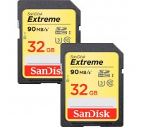 Карта пам'яті SANDISK 32GB SDHC class 10 V30 UHS-I U3 Extreme 2-pack (SDSDXVE-032G-GNCI2)