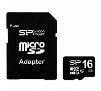 Карта памяти Silicon Power 16Gb microSDHC class 10 (SP016GBSTH010V10-SP)