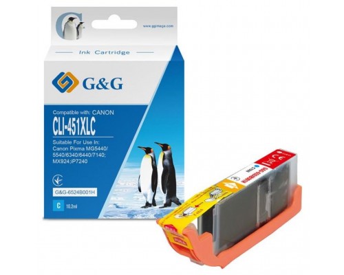 Картридж G&G Canon CLI-451C Cyan (G&G-6524B001H)