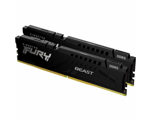 Модуль пам'яті для комп'ютера DDR5 32GB (2x16GB) 6000 MHz Beast Black Kingston Fury (ex.HyperX) (KF560C40BBK2-32)