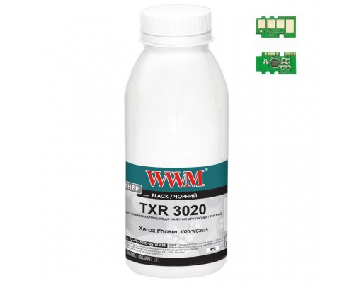 Тонер Xerox Ph3020/WC3025, 45г Black, chip WWM (TC-Ph-3020-45-WWM)