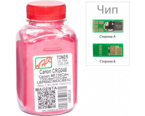 Тонер Canon LBP-650/MF-730, 90г Magenta +chip AHK (1505216)