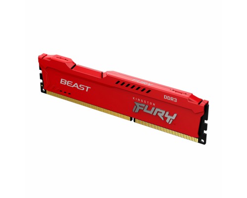 Модуль памяти для компьютера DDR3 4GB 1866 MHz Fury Beast Red Kingston Fury (ex.HyperX) (KF318C10BR/4)