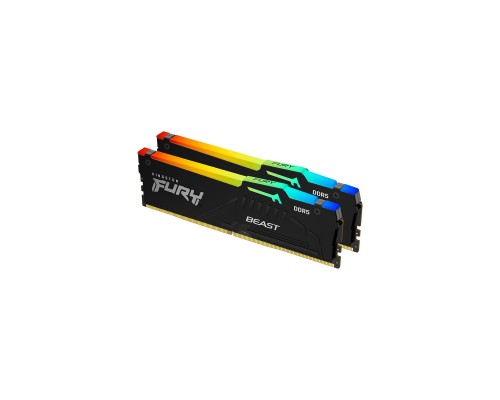 Модуль пам'яті для комп'ютера DDR5 32GB (2x16GB) 5600 MHz Beast RGB AM5 Black Kingston Fury (ex.HyperX) (KF556C36BBEAK2-32)