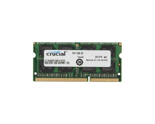 Модуль пам'яті для ноутбука SoDIMM DDR3L 8GB 1600 MHz MICRON (CT102464BF160B)