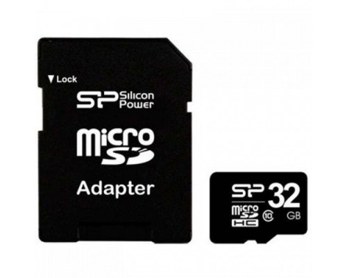Карта памяти Silicon Power 32Gb microSDHC class 10 (SP032GBSTH010V10SP)