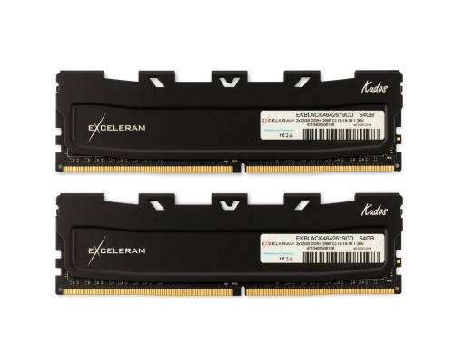 Модуль пам'яті для комп'ютера DDR4 64GB (2x32GB) 2666 MHz Black Kudos eXceleram (EKBLACK4642619CD)